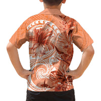Polynesian Hibiscus Flower Tribal Hawaiian Shirt Peach Color LT9 - Polynesian Pride