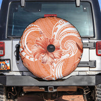 Polynesian Hibiscus Flower Tribal Spare Tire Cover Peach Color LT9 Peach - Polynesian Pride