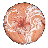 Polynesian Hibiscus Flower Tribal Spare Tire Cover Peach Color LT9 - Polynesian Pride