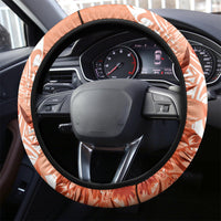 Polynesian Hibiscus Flower Tribal Steering Wheel Cover Peach Color LT9 - Polynesian Pride