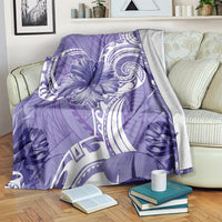Polynesian Hibiscus Flower Tribal Blanket Violet Color LT9 Violet - Polynesian Pride
