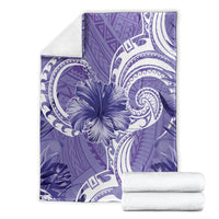 Polynesian Hibiscus Flower Tribal Blanket Violet Color LT9 - Polynesian Pride