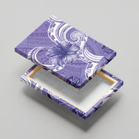 Polynesian Hibiscus Flower Tribal Canvas Wall Art Violet Color LT9 - Polynesian Pride
