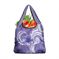 Polynesian Hibiscus Flower Tribal Grocery Bag Violet Color LT9 1-pack One Size Violet - Polynesian Pride