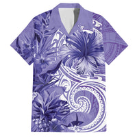 Polynesian Hibiscus Flower Tribal Hawaiian Shirt Violet Color LT9 Violet - Polynesian Pride