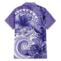 Polynesian Hibiscus Flower Tribal Hawaiian Shirt Violet Color LT9 - Polynesian Pride