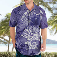 Polynesian Hibiscus Flower Tribal Hawaiian Shirt Violet Color LT9 - Polynesian Pride