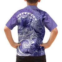 Polynesian Hibiscus Flower Tribal Hawaiian Shirt Violet Color LT9 - Polynesian Pride