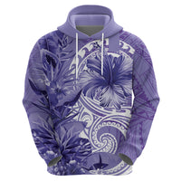 Polynesian Hibiscus Flower Tribal Hoodie Violet Color LT9 - Polynesian Pride