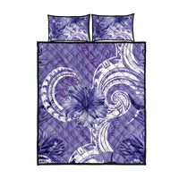 Polynesian Hibiscus Flower Tribal Quilt Bed Set Violet Color LT9 - Polynesian Pride