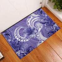 Polynesian Hibiscus Flower Tribal Rubber Doormat Violet Color LT9 Violet - Polynesian Pride