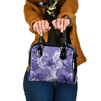 Polynesian Hibiscus Flower Tribal Shoulder Handbag Violet Color LT9 One Size Violet - Polynesian Pride