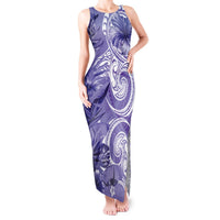 Polynesian Hibiscus Flower Tribal Tank Maxi Dress Violet Color LT9 Women Violet - Polynesian Pride