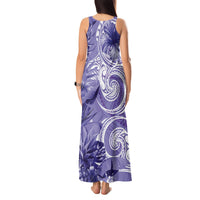 Polynesian Hibiscus Flower Tribal Tank Maxi Dress Violet Color LT9 - Polynesian Pride