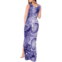 Polynesian Hibiscus Flower Tribal Tank Maxi Dress Violet Color LT9 - Polynesian Pride
