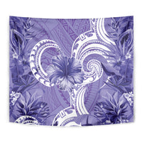 Polynesian Hibiscus Flower Tribal Tapestry Violet Color LT9 - Polynesian Pride