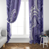 Polynesian Hibiscus Flower Tribal Window Curtain Violet Color LT9 - Polynesian Pride