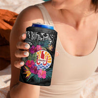 Tahiti Island 4 in 1 Can Cooler Tumbler French Polynesian Tropical
