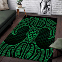 Kakariki Maori Ta Moko Poutama Art Area Rug