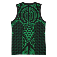 Kakariki Maori Ta Moko Poutama Art Basketball Jersey - Polynesian Pride