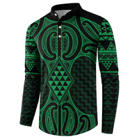 Kakariki Maori Ta Moko Poutama Art Button Sweatshirt LT9 - Polynesian Pride