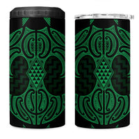 Kakariki Maori Ta Moko Poutama Art 4 in 1 Can Cooler Tumbler LT9 One Size: 16 oz Green - Polynesian Pride