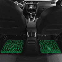 Kakariki Maori Ta Moko Poutama Art Car Mats LT9 Set 2pcs - Back Green - Polynesian Pride
