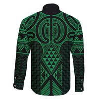 Kakariki Maori Ta Moko Poutama Art Family Matching Off Shoulder Short Dress and Hawaiian Shirt