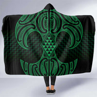 Kakariki Maori Ta Moko Poutama Art Hooded Blanket LT9 One Size Green - Polynesian Pride
