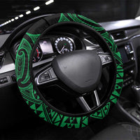 Kakariki Maori Ta Moko Poutama Art Steering Wheel Cover LT9 Universal Fit Green - Polynesian Pride