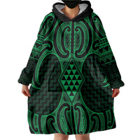 Kakariki Maori Ta Moko Poutama Art Wearable Blanket Hoodie LT9 - Polynesian Pride