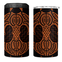 Karaka Maori Ta Moko Poutama Art 4 in 1 Can Cooler Tumbler LT9 One Size: 16 oz Gold - Polynesian Pride
