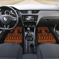 Karaka Maori Ta Moko Poutama Art Car Mats LT9 Set 2pcs - Front Gold - Polynesian Pride
