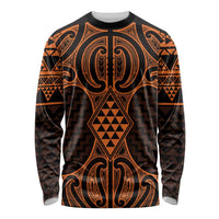 Karaka Maori Ta Moko Poutama Art Long Sleeve Shirt LT9 Unisex Gold - Polynesian Pride