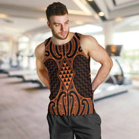 Karaka Maori Ta Moko Poutama Art Men Tank Top LT9 Gold - Polynesian Pride