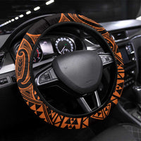 Karaka Maori Ta Moko Poutama Art Steering Wheel Cover LT9 Universal Fit Gold - Polynesian Pride