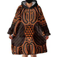 Karaka Maori Ta Moko Poutama Art Wearable Blanket Hoodie LT9 - Polynesian Pride