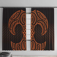Karaka Maori Ta Moko Poutama Art Window Curtain