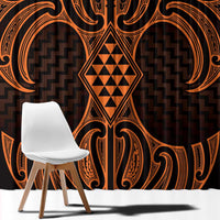 Karaka Maori Ta Moko Poutama Art Window Curtain
