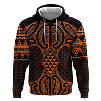 Karaka Maori Ta Moko Poutama Art Zip Hoodie