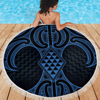 Kikorangi Maori Ta Moko Poutama Art Beach Blanket LT9 - Polynesian Pride