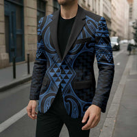 Kikorangi Maori Ta Moko Poutama Art Blazer - Polynesian Pride