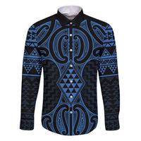 Kikorangi Maori Ta Moko Poutama Art Family Matching Puletasi and Hawaiian Shirt