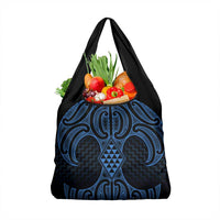 Kikorangi Maori Ta Moko Poutama Art Grocery Bag LT9 1-pack One Size Blue - Polynesian Pride