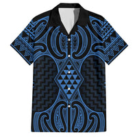 Kikorangi Maori Ta Moko Poutama Art Hawaiian Shirt LT9 Blue - Polynesian Pride