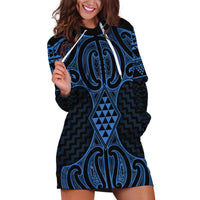 Kikorangi Maori Ta Moko Poutama Art Hoodie Dress