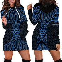Kikorangi Maori Ta Moko Poutama Art Hoodie Dress
