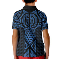 Kikorangi Maori Ta Moko Poutama Art Kid Polo Shirt
