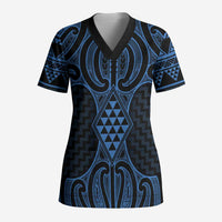 Kikorangi Maori Ta Moko Poutama Art Scrub Top - Polynesian Pride