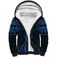 Kikorangi Maori Ta Moko Poutama Art Sherpa Hoodie LT9 Unisex Blue - Polynesian Pride